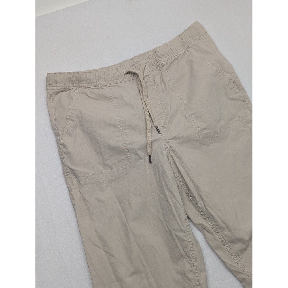 Eddie Bauer Womens Tan Khaki Jogger Pants Elastic Waist Ankle Zip Size 8